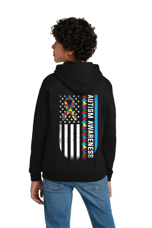YOUTH AUTISM AWARENESS FLAG HOODIE