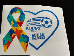 PLAINS SOCCER AUTISM - CAR-WINDOW STICKERS