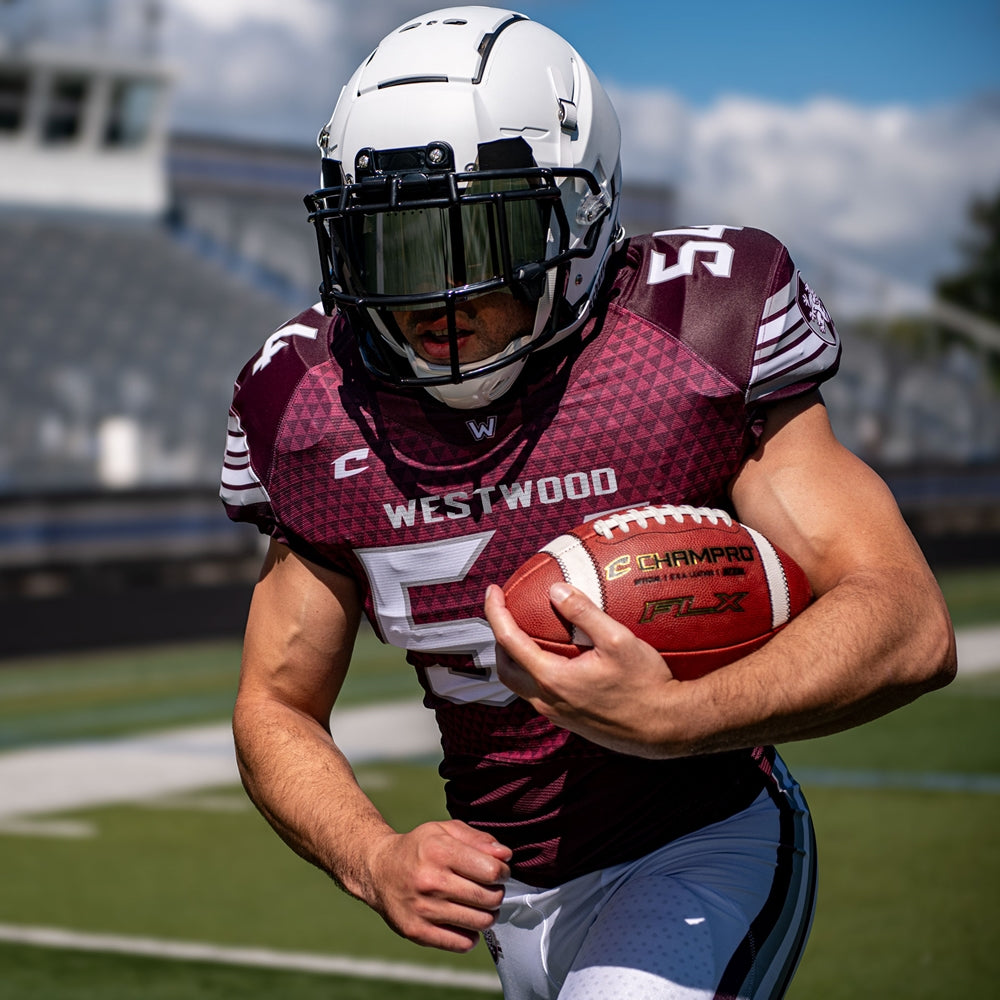 JUICE COLLEGIATE FOOTBALL JERSEY WITH LINEMAN CUT SLEEVES