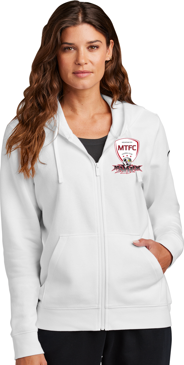 Nike Women's Club Fleece Sleeve Swoosh Full-Zip Hoodie - MAYHEM