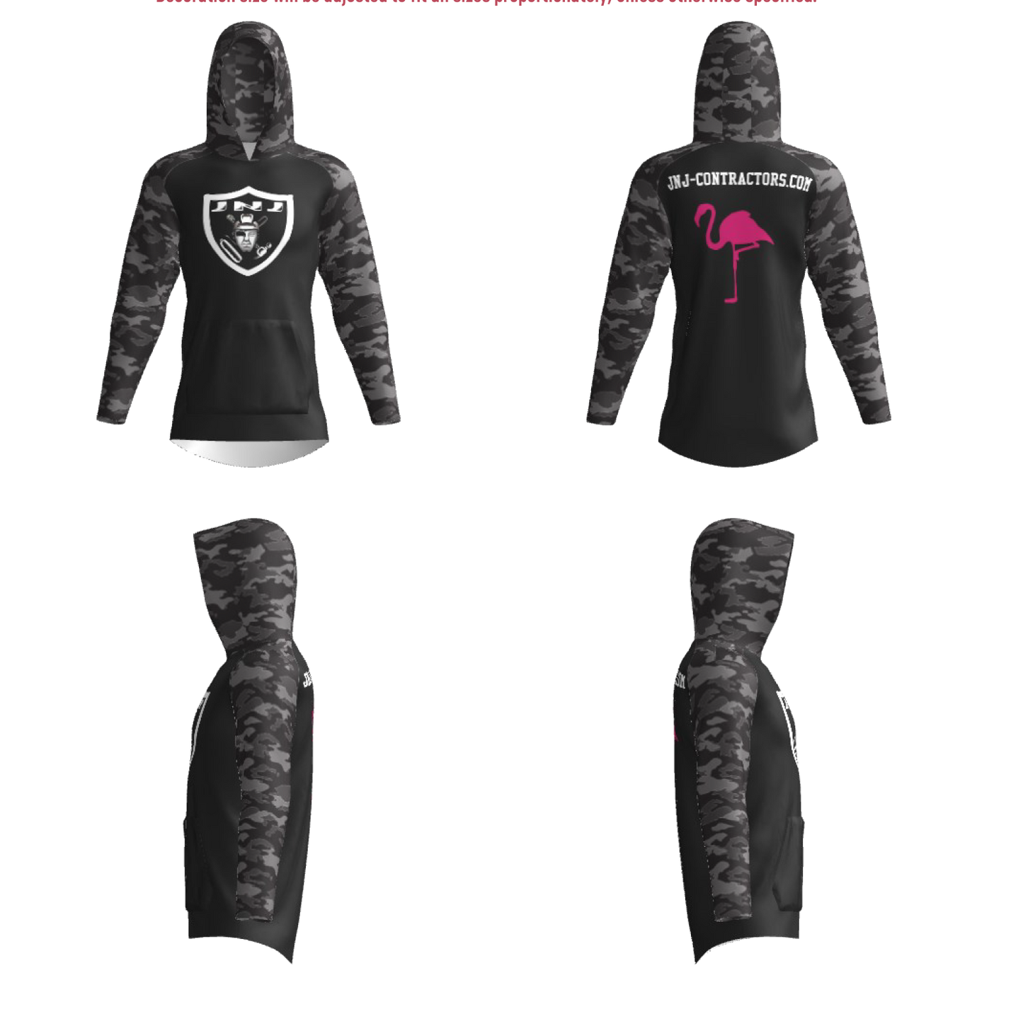 JnJ Construction - Black Camo hoodie t shirt