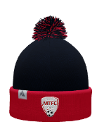 MTFC Knit fold over Pom Pom Beenie